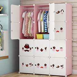 Simple Wardrobe Plastic Combination Simple Storage Box Student Dormitory Home Baby Wardrobe Bed Locker Grids