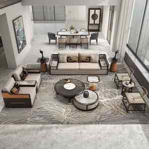 
New Chinese style light luxury style solid wood coffee table and sofa living room modern light TT788416 luxury Chinese style furniture large