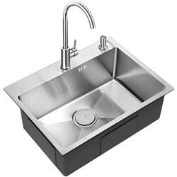 Food-Grade Stainless Steel Basin Sink, Single Sink, Vegetable Washing Basin, Handcrafted Thickened 304 Stainless Steel Sink, Dishwashing Sink