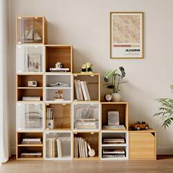 Free Combination of Grid Cabinets for Toys, Books, and Ornaments, Storage Cabinet with Square Grids for Bedroom and Living Room, Small Bookshelf