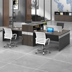 
Office staff desk and chair combination computer desk screen staff booth four or six person office furniture desk