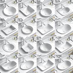 Taichung Semi-Embedded Oval Undercounter Basin 16-22inch Ceramic Washbasin Countertop Basin