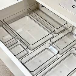 Drawer Divider Storage Box with Built-In Stationery Acrylic Transparent Desktop Organizer for Cosmetics and Miscellaneous Items