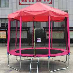 Colorful trampoline bounce large round tent household ceiling children and adults bounce sunshade outdoor stall trampoline