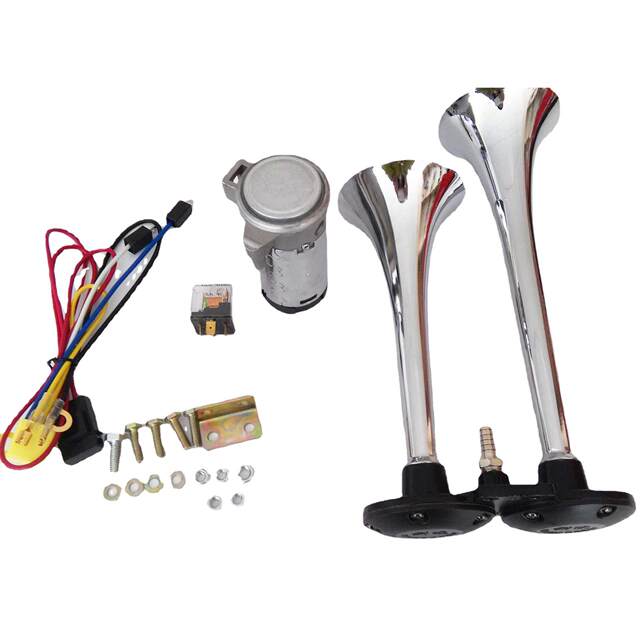 Double-tube electric horn 12V with air pump car and motorcycle ...