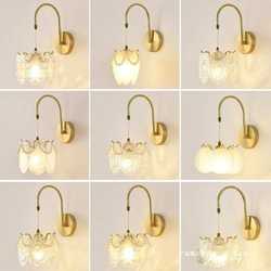 Glass lamp wall lamp modern bedroom lamp porch luxury creative light aisle bedside lamp corridor lamp French simple