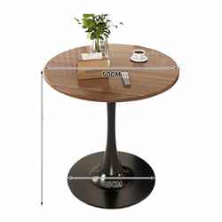 Coffee table negotiation balcony simple casual small round table side table small coffee table American solid wood tulip milk tea shop