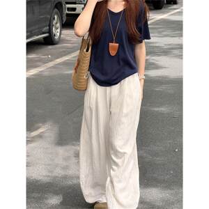 
Pregnant women's trousers, spring and summer thin outer wear, wide-leg trousers for small people, maternity trousers, leggings, scimitar trousers, summer wear