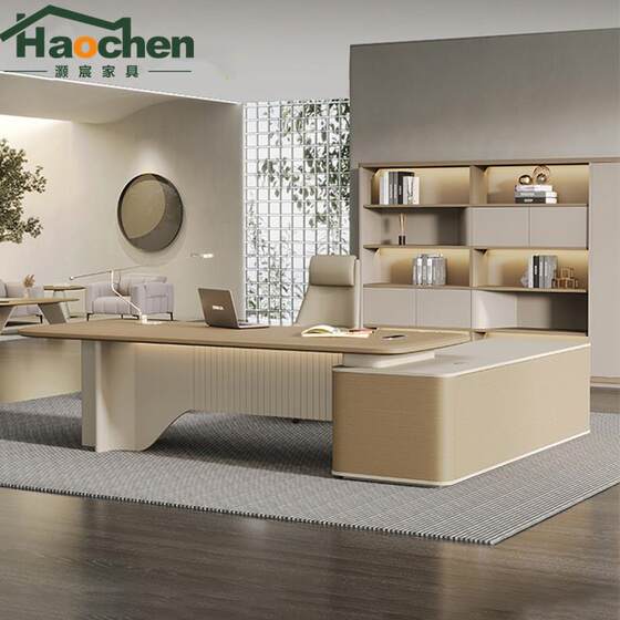 Modern light luxury boss table Creative High -end desk president Daban Terrace Leading Office Furniture Table and Chair Combination

