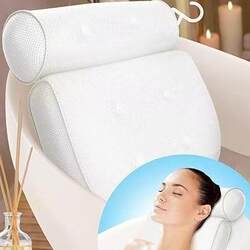 Bathtub Pillow 4D Bath Pillow Waterproof Neck Pillow with Suction Cup Anti-Slip Mat Export Thickened Bath Pillow