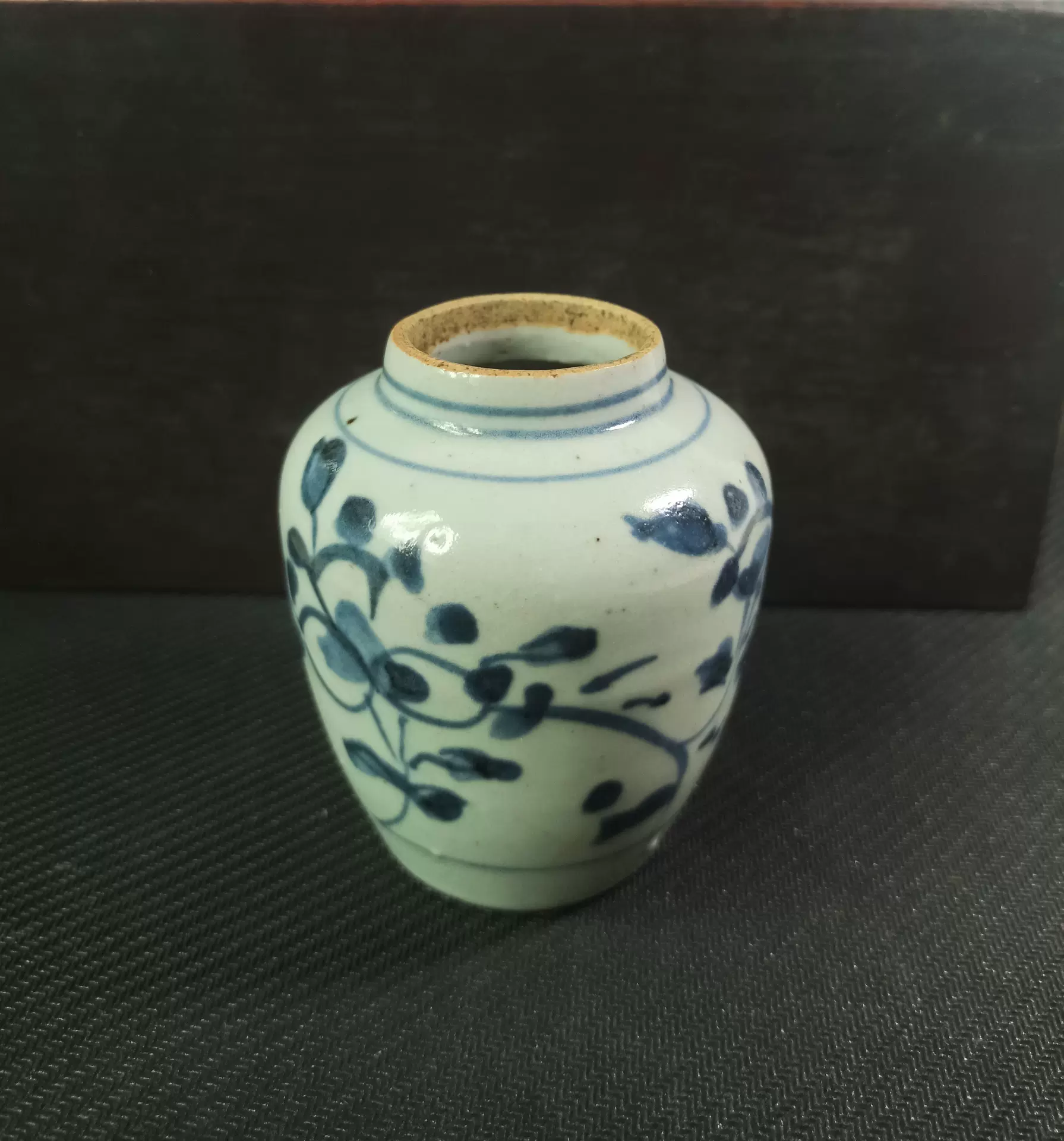 明中晚期青花紋飾文房小罐，舊藏青花髮色沉穩，器型規整小中見大-Taobao