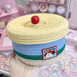 Multifunctional Storage Box, Miscellaneous Cotton Thread Desktop Storage Basket, Cute Organizing Basket, Woven Basket, Bedroom Snack Fabric Basket
