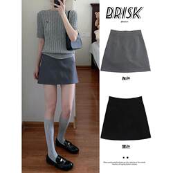 Black Suit Short Skirt for Women, Summer Plus Size, High-Waisted, Slimming, Pear-Shaped Body, Petite A-Line Hip-Hugging Skirt