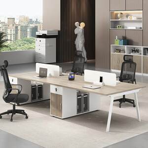 
Staff desk simple and modern 6-person office furniture four/4-person desk and chair combination