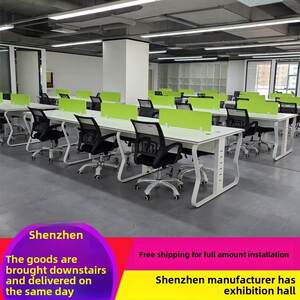 
Roche desk simple office desk and chair combination office furniture screen table iron frame table staff table staff table