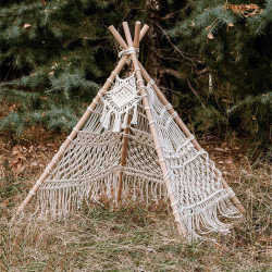 New Nordic style cotton rope woven tent tapestry outdoor photography background children's room decoration handmade