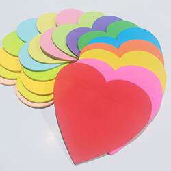Heart-Shaped Sticky Notes, Large Size, Colorful Fluorescent Colors, Medium Size, Reusable Sticky Notes, Heart-Shaped, Bright Red Sticky Notes