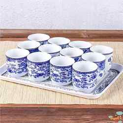 Jingdezhen Blue and White Porcelain Wine Cup 0.1kg Household Ceramic Cup Tea Cup Set Liquor Cup Tea Cup Special Offer Free Shipping