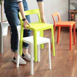 Home color plastic stools restaurant dining chairs cafe milk tea shop waiting stools stackable backrest chairs
