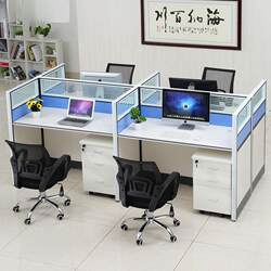 Shenzhen Staff Office Workstation Desk and Chair Set, Modern Double-Person Employee Office Computer Desk with Partition