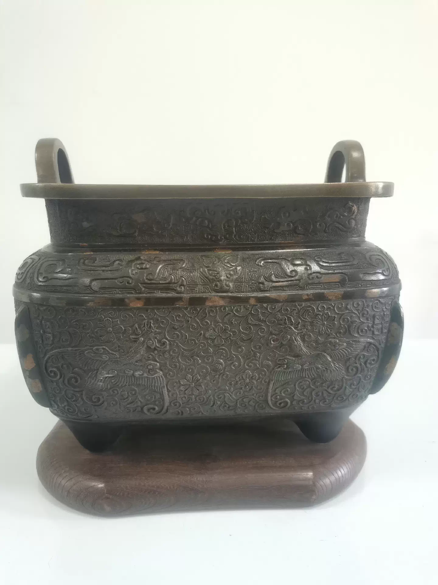 金工名品　古銅宣徳銅　亀　置物　盆景　N　8600E 金工名品 古銅宣徳銅 亀 置物 盆景 N 8600E