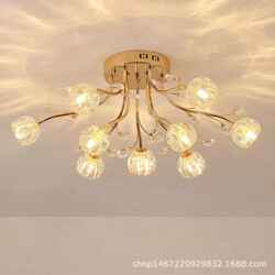 Design sense flower branch ceiling lamp creative dining chandelier living room lamp bed and breakfast hall lamp light luxury atmosphere crystal lamp