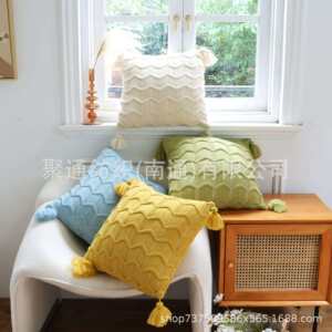 
New three-dimensional wavy knitted pillow case sofa pillow home fabric cushion pillow three-dimensional decoration