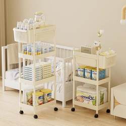 Japanese Baby Product Storage Rack Baby Feeding Table Snack Toy Storage Cabinet Living Room Multi-Layer Mobile Trolley