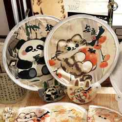 Reflective Board Ancient Style Foldableing Fan New Chinoiserie National Style Round Fan Outdoor Travel Photo Lighting Artifact Portable Round Fan