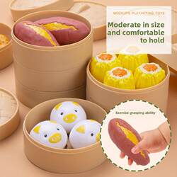 Xiaolongbao Baby Breakfast Artificial Steamer Cooking Children's Playhouse Kitchen Toy Food Set for Boys and Girls