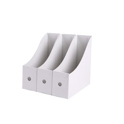 Paper Book Stand Storage Box White Kraft Paper Bookshelf Storage Rack Office Desktop Document Storage and Organization