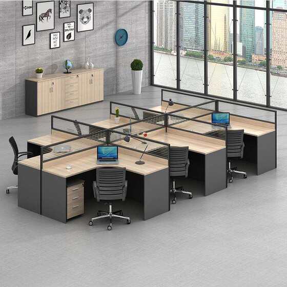 
Staff desk corner booth modern office furniture 2/4/6 person screen partition combination computer desk
