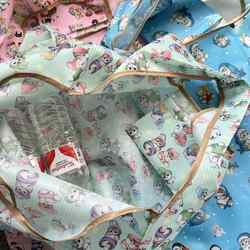 Cute Cat Shark Cat Large Nylon Tote Shopping Storage Bag Cartoon Print Single Shoulder Foldable Portable Eco-Friendly Bag