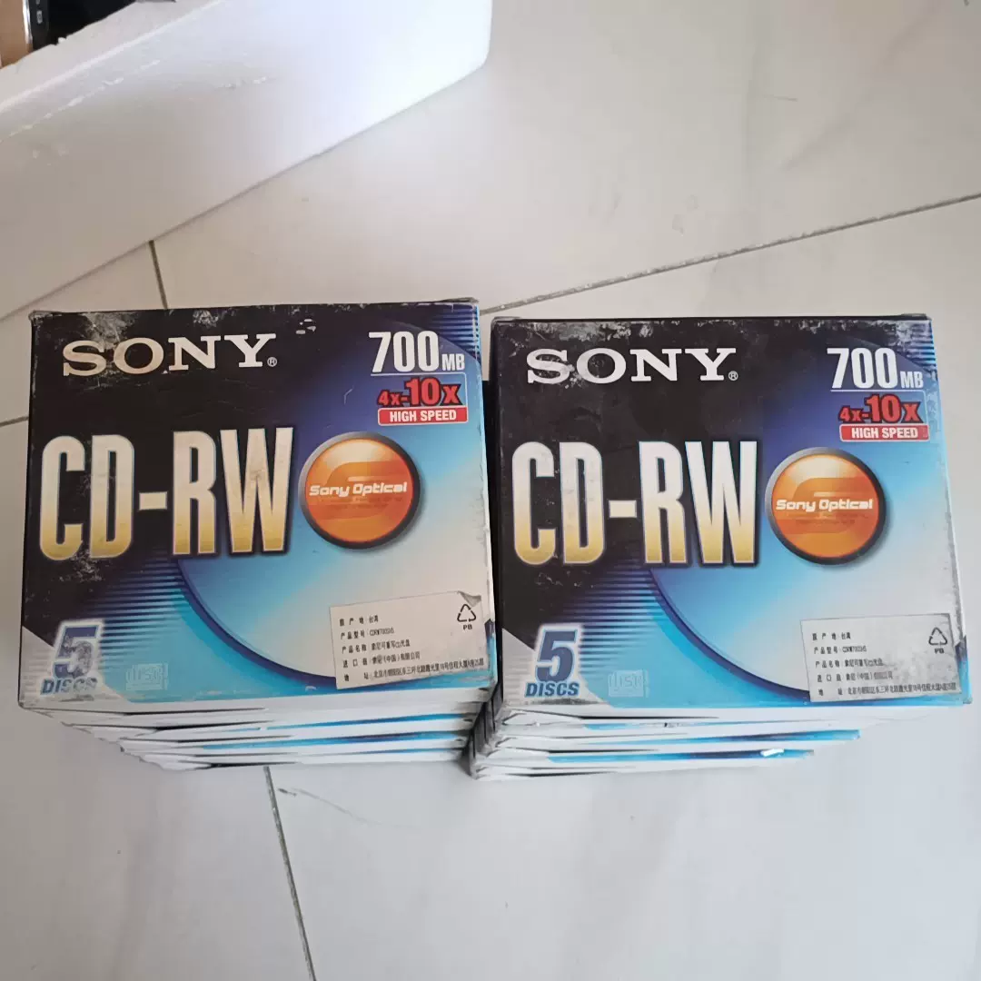 29.9一盒5盘】未拆封SONY CD-RW光盘一盒5盘-Taobao