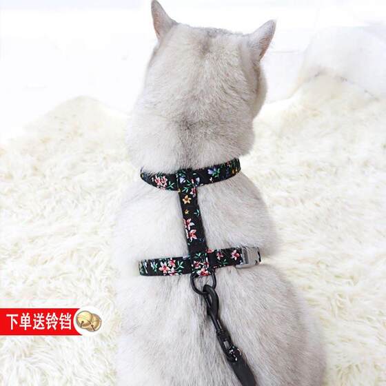 Cat Word -shaped chest -back cat traction rope Japanese style and wind defense broke out of the cat rope small dog pet supplies