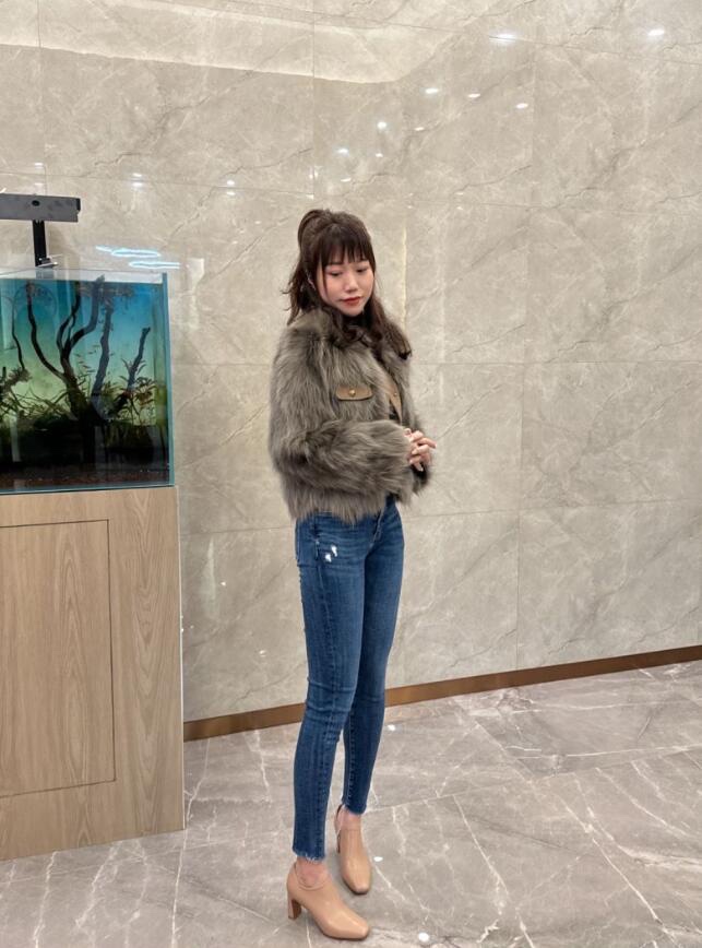 [依囡]气质法式小踝靴瘦瘦靴裸色深口单鞋秋季高跟鞋粗跟白色洋气小短靴[贝尚美格鞋类专营店]