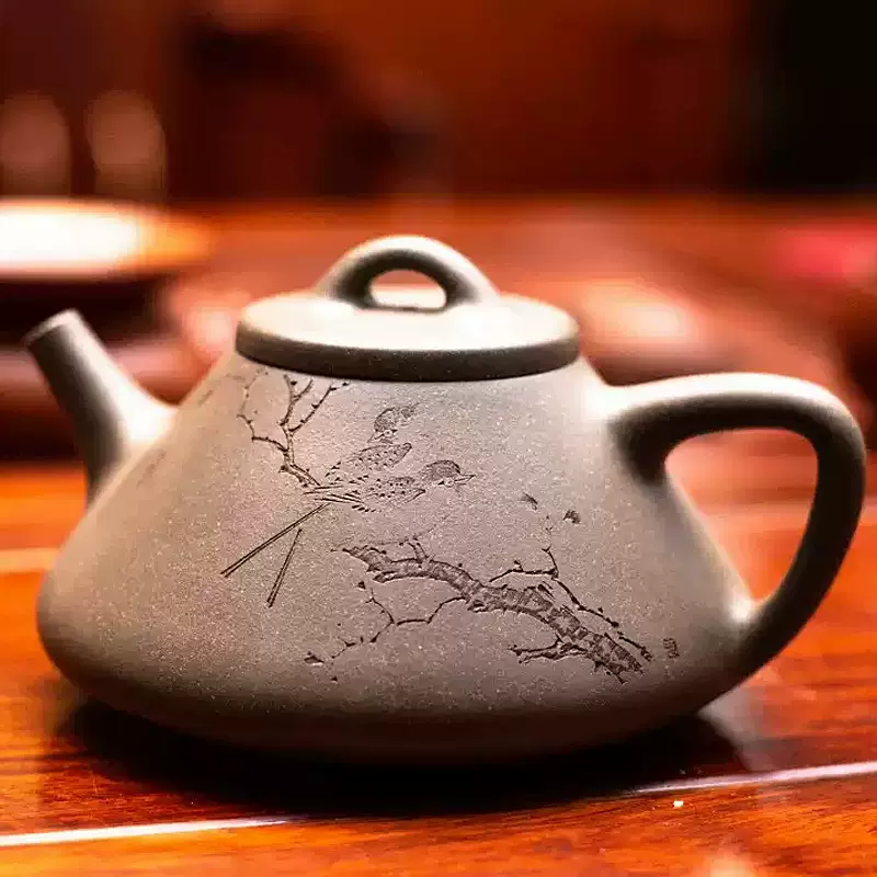 李小龙仿古如意精品纯手工泡茶紫砂壶精品茶壶原矿底槽清375cc