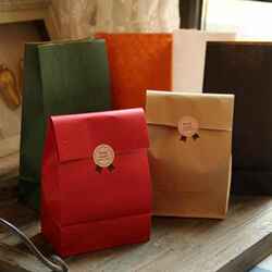 Free Shipping Flat Paper Bags/Vintage Simple No-Handle Foldable Plain Multi-Color Kraft Paper Gift Bags Packaging Bags