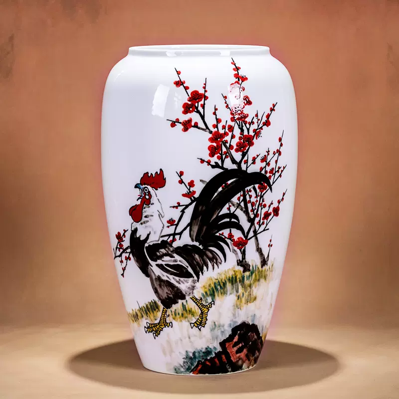 中国美術　花瓶　山水図　レトロ 中国美術花瓶山水図レトロ