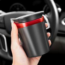 Car Ashtray with Windproof Flip-Top Design, Led Light, Multifunctional and Practical, Complete Collection of Car Interior Accessories