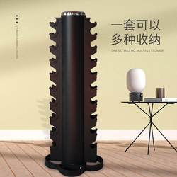 Manufacturer hexagonal upright dumbbell rack kettlebell rack gym 10 pairs of cylindrical dumbbell rack multi-function