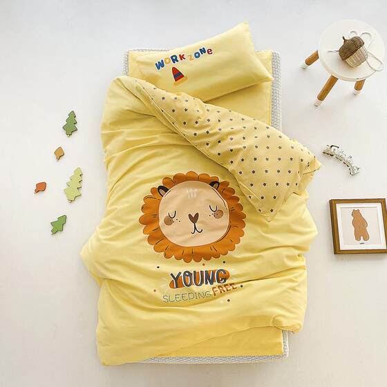 Children's kindergarten quilt three-piece set pure cotton spring and summer baby nap bedding bedding infant baby