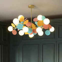 Living room chandelier Nordic lighting designer Internet celebrity ins creative restaurant lamp warm bedroom children's magic bean chandelier