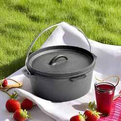 Outdoor Frying Pan Camping Camping Saucepan Cooking Dutch Oven with Oven Cookware Cast Iron Lid