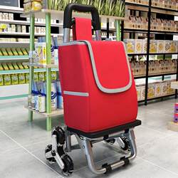 Grocery Cart, Stair-Climbing Handcart, Foldable Household Luggage Trolley, Portable Shopping Cart with Handle