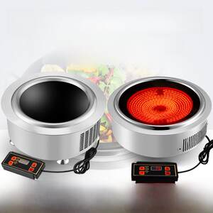 
Round ground pot chicken hot pot iron pot stew concave curved surface commercial high-power 3000W embedded induction cooker electric ceramic stove