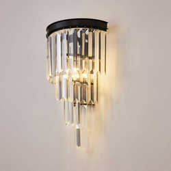 American crystal wall lamp light luxury simple background wall lamp new creative living room bedroom bedside aisle stair lamp
