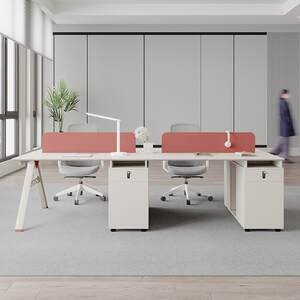 
Staff desk simple modern four-person employee computer desk workstation screen office furniture table and chair combination