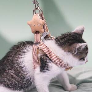 
New direct-selling new cat traction rope, small and medium-sized cat walking rope, vest-type outing pet supplies, anti-breakaway leash