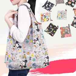 Supermarket Portable Polyester Foldable Shopping Bag Large Tote Eco-Friendly Storage Bag Cartoon Grocery Bag